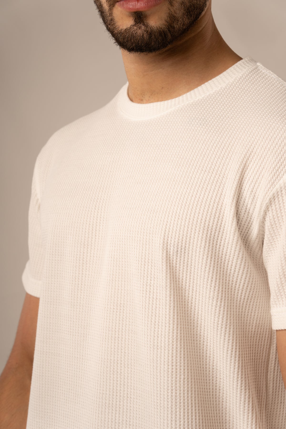 T-Shirt Text Q Blanca hueso - Voszmen