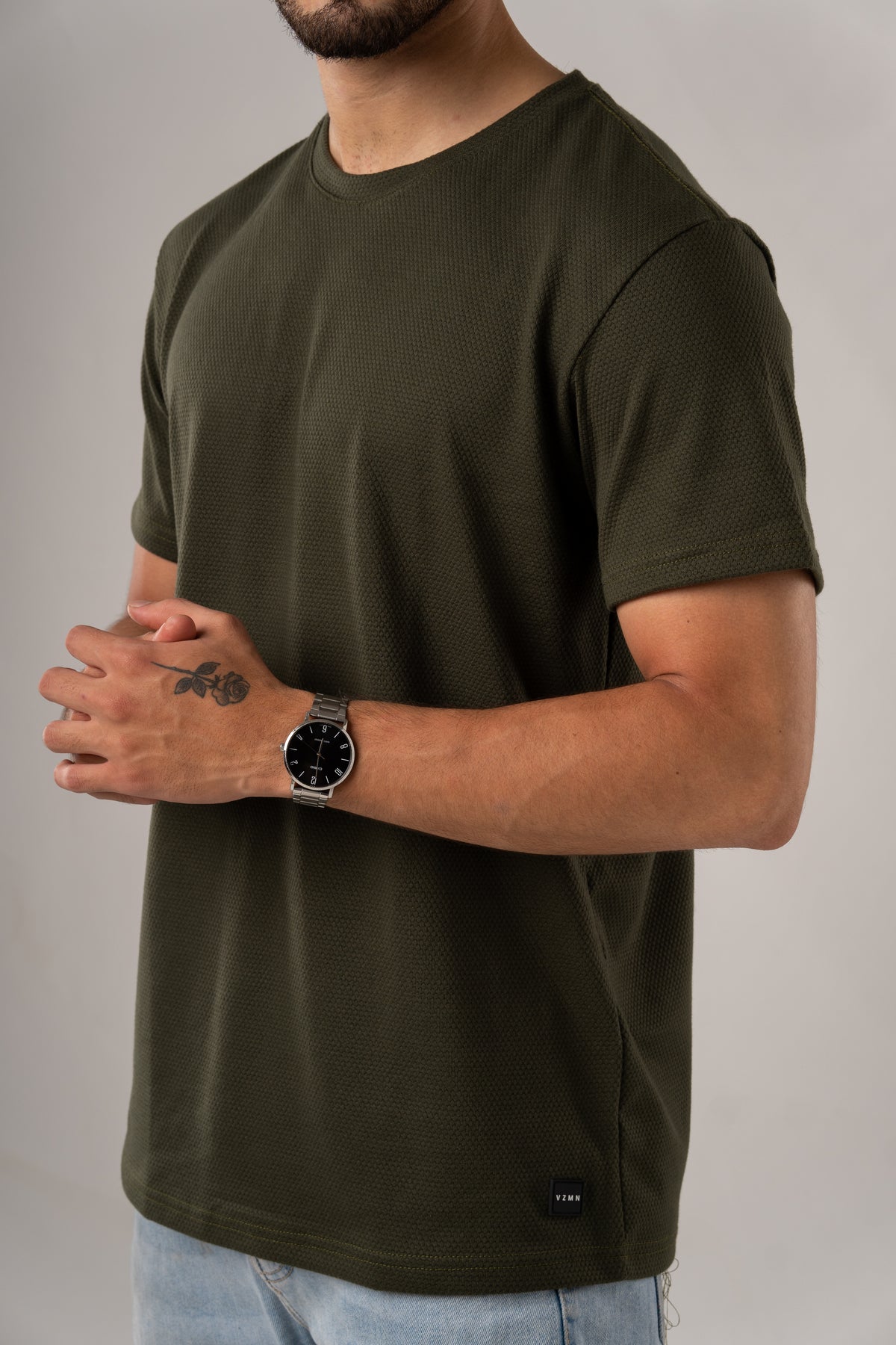 T-Shirt Text D Verde Musgo - Voszmen