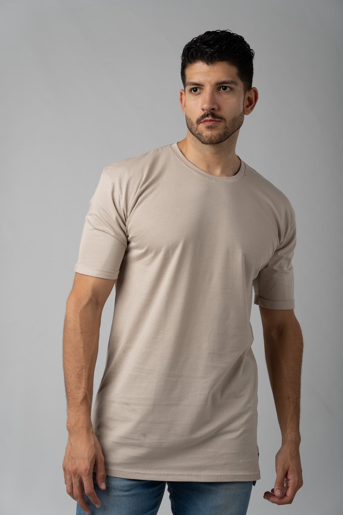 Camiseta Long Fit Beige - Voszmen