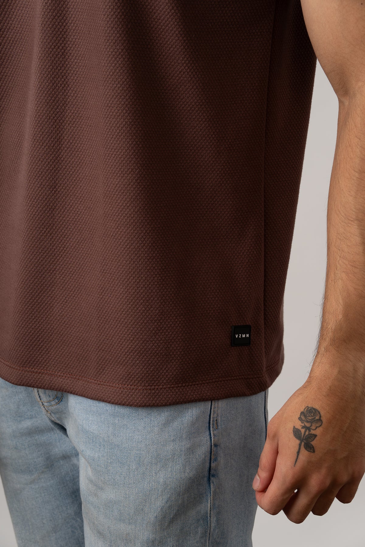 T-Shirt Text D Café oscuro - Voszmen
