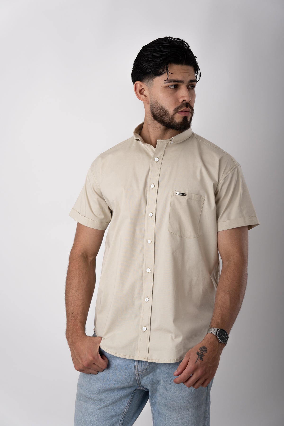 Camisa Button Beige CT - Voszmen
