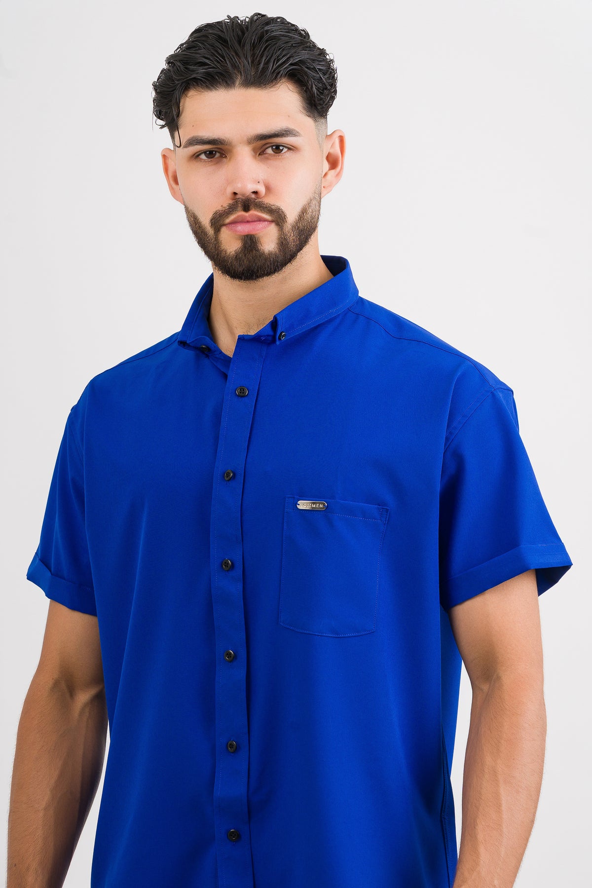 Camisa Button Triple Blue - Voszmen