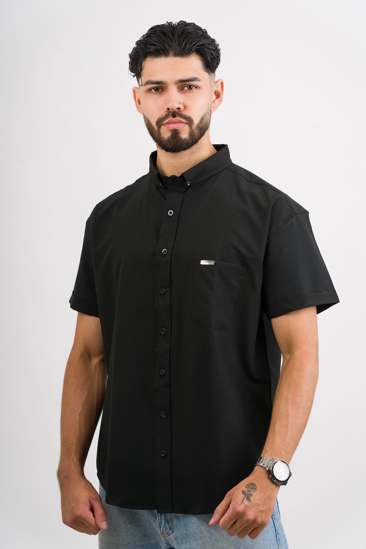 Camisa Button Triple Black - Voszmen