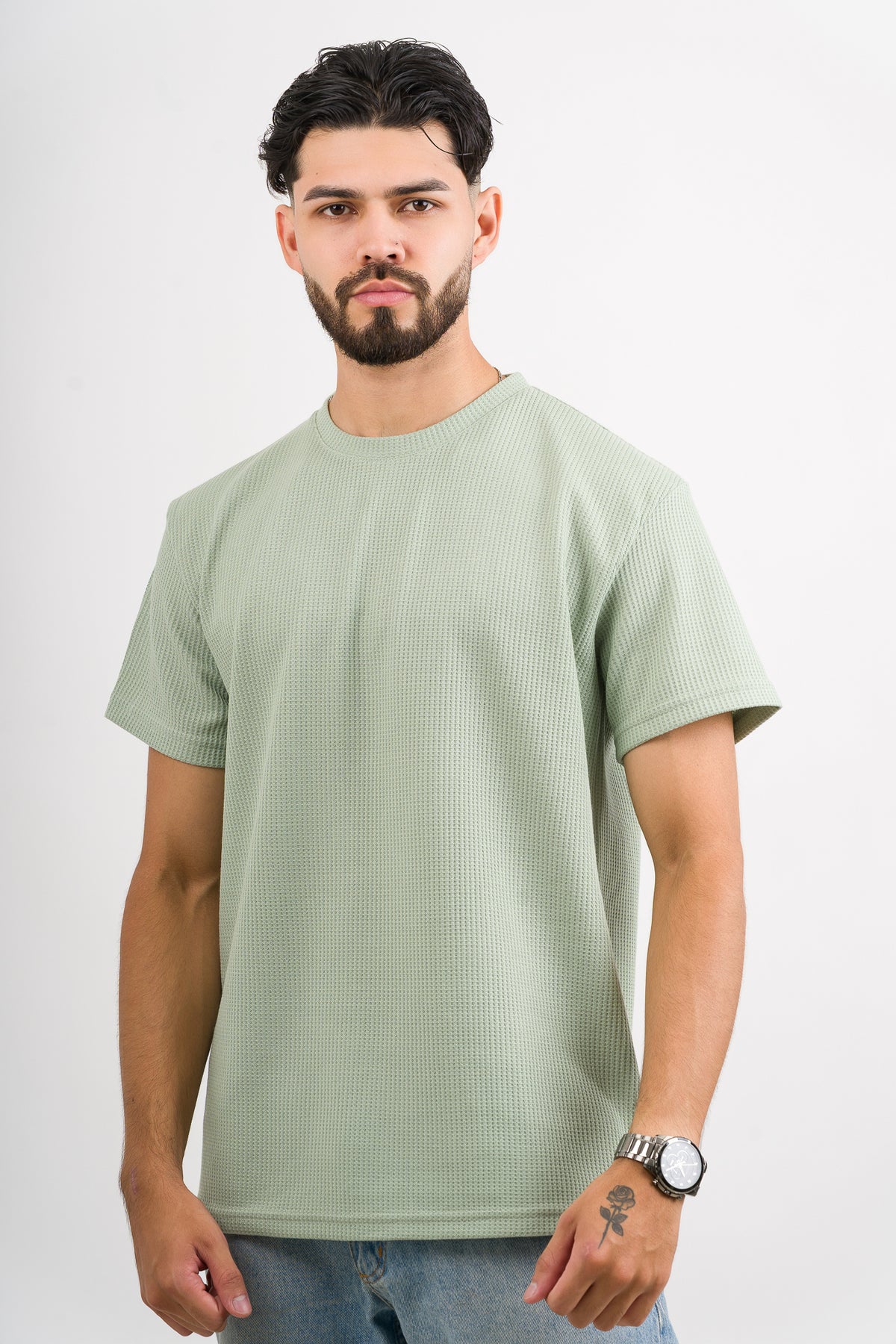 T-Shirt Text Q Verde Pastel - Voszmen