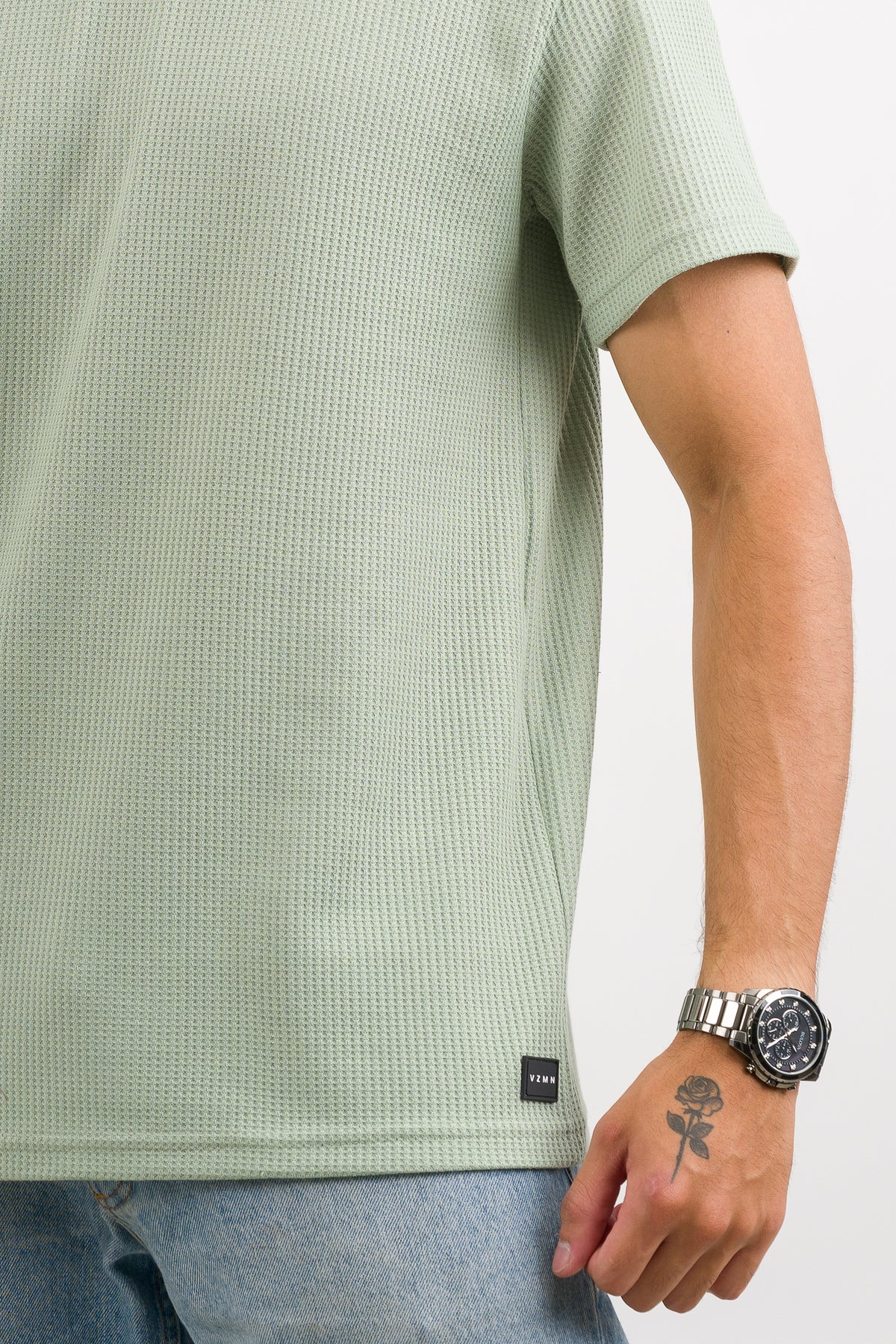 T-Shirt Text Q Verde Pastel - Voszmen