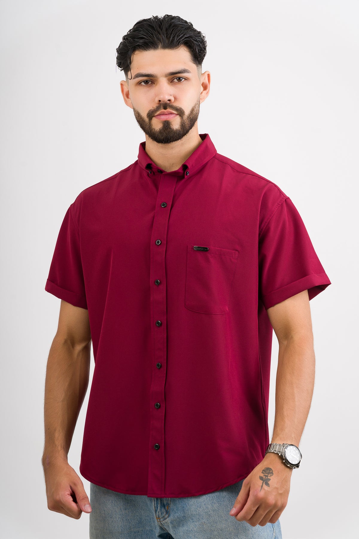 Camisa Button Triple Wine - Voszmen