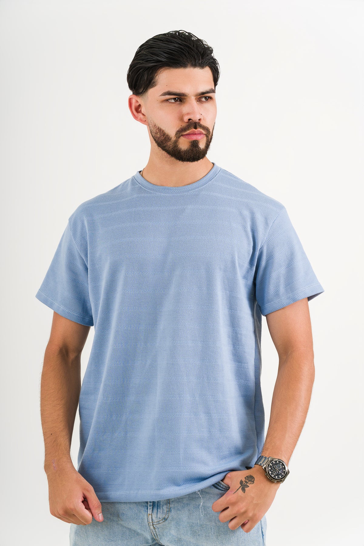 T-Shirt Text H Celeste - Voszmen