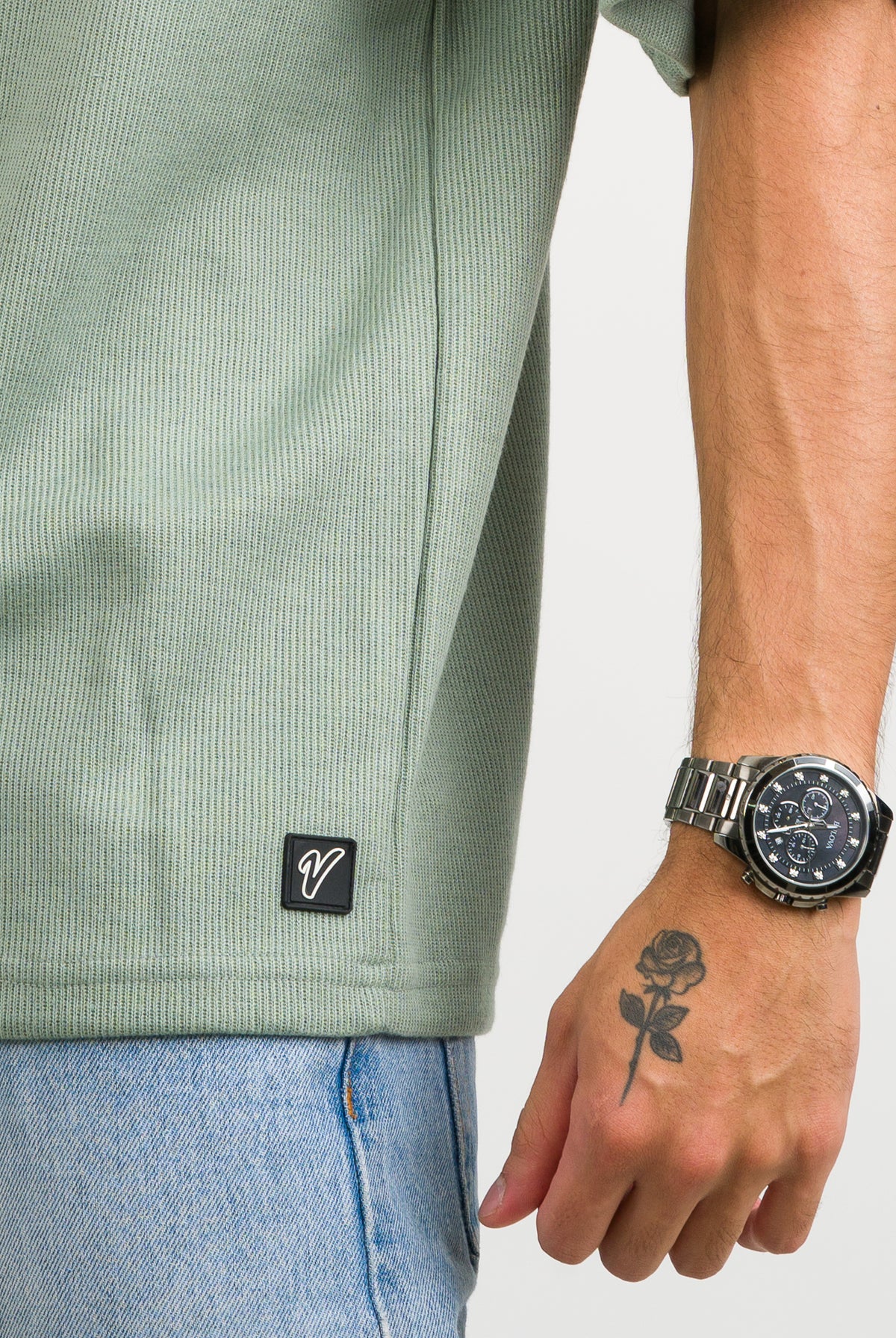 T-Shirt Over Text W Verde Pastel - Voszmen