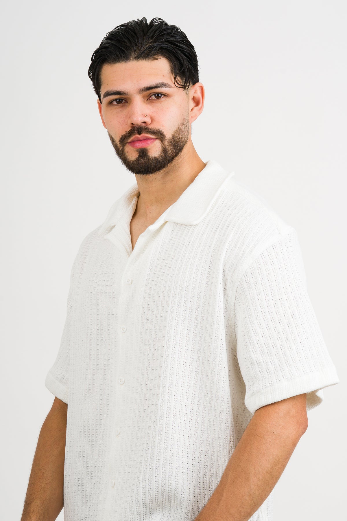 Camisa Over Tejida Md Blanco H - Voszmen