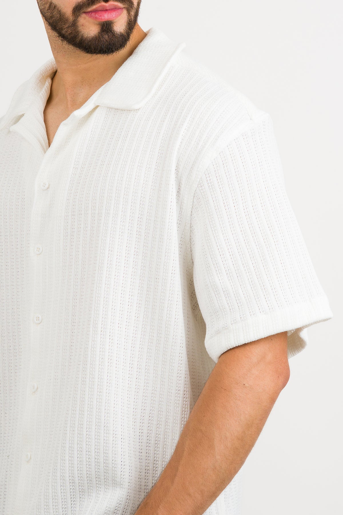 Camisa Over Tejida Md Blanco H - Voszmen