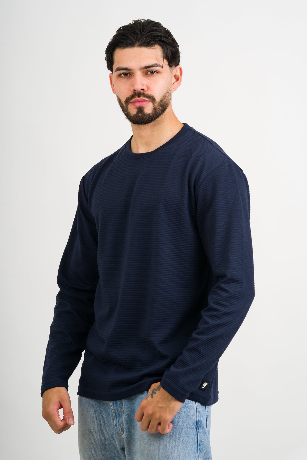 Camiseta ML Text B Azul Navy - Voszmen