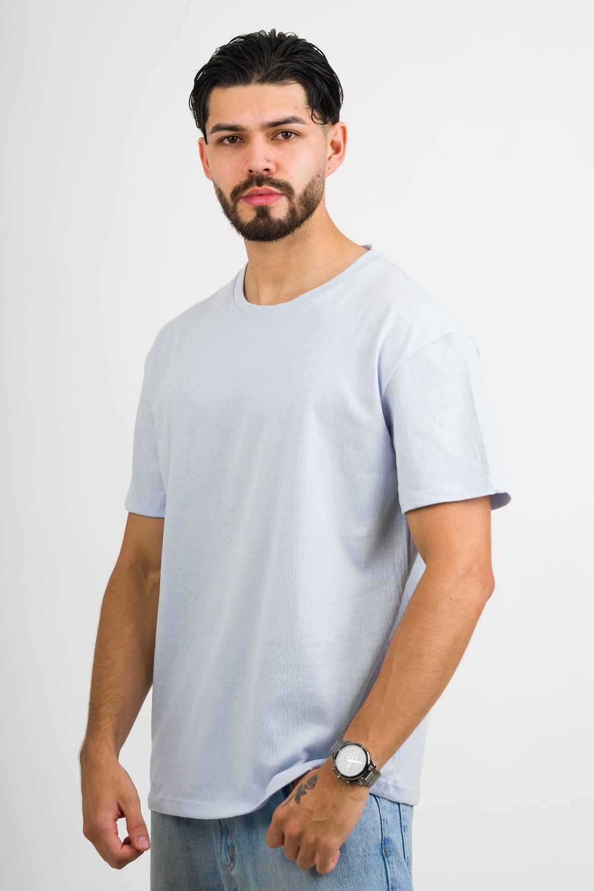 T-Shirt Text Fl Celeste - Voszmen