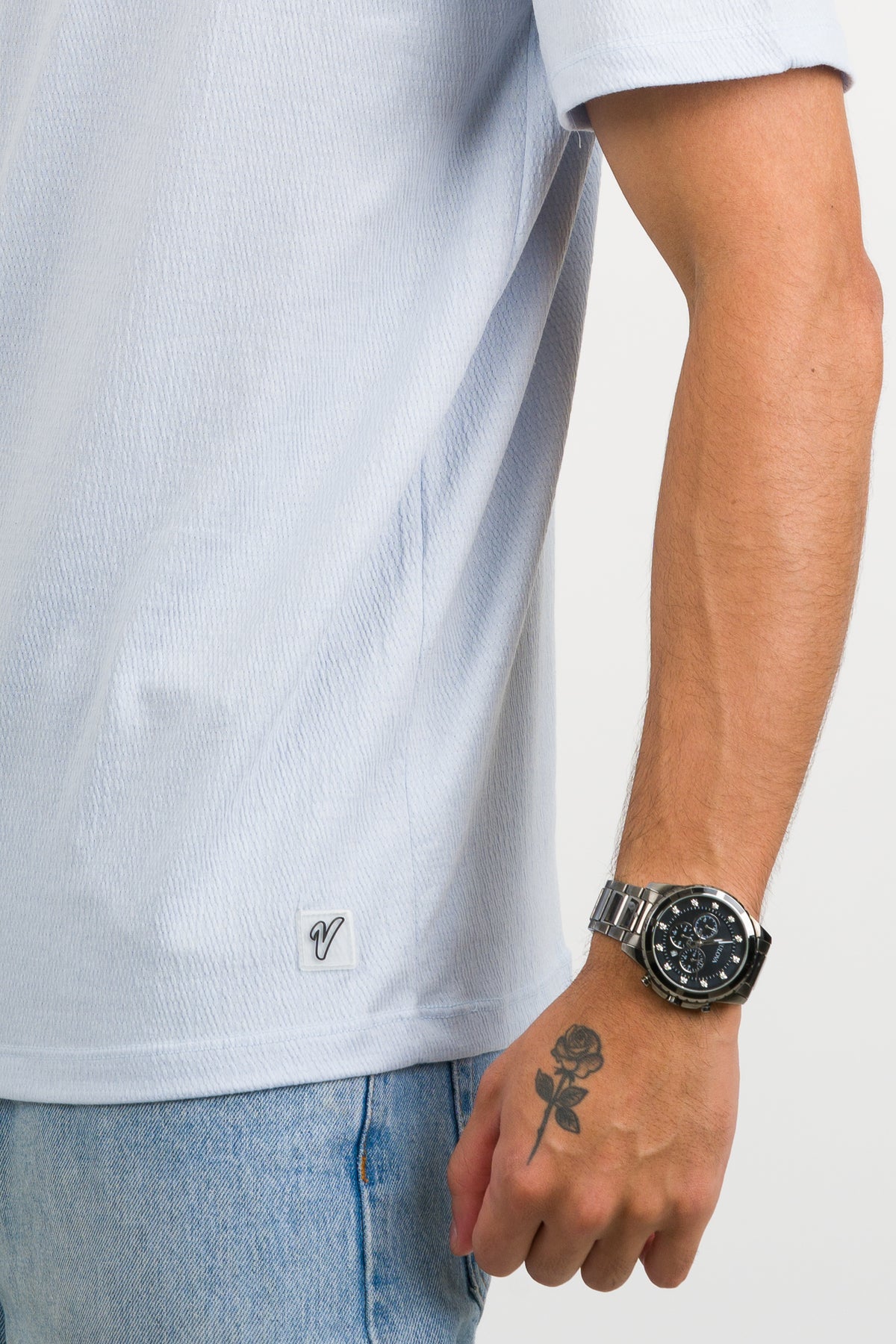 T-Shirt Text Fl Celeste - Voszmen