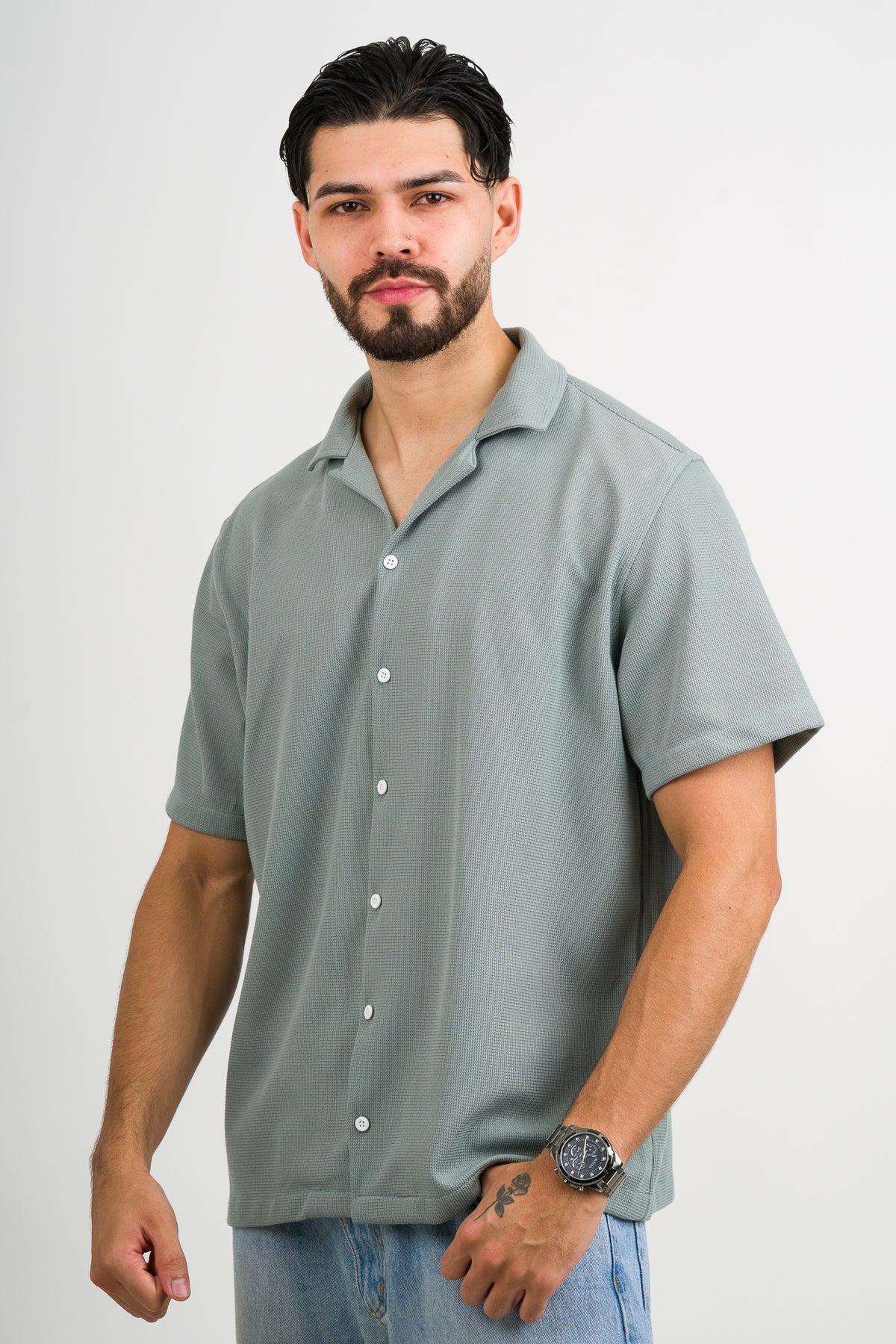 Camisa Text F Verde pastel - Voszmen