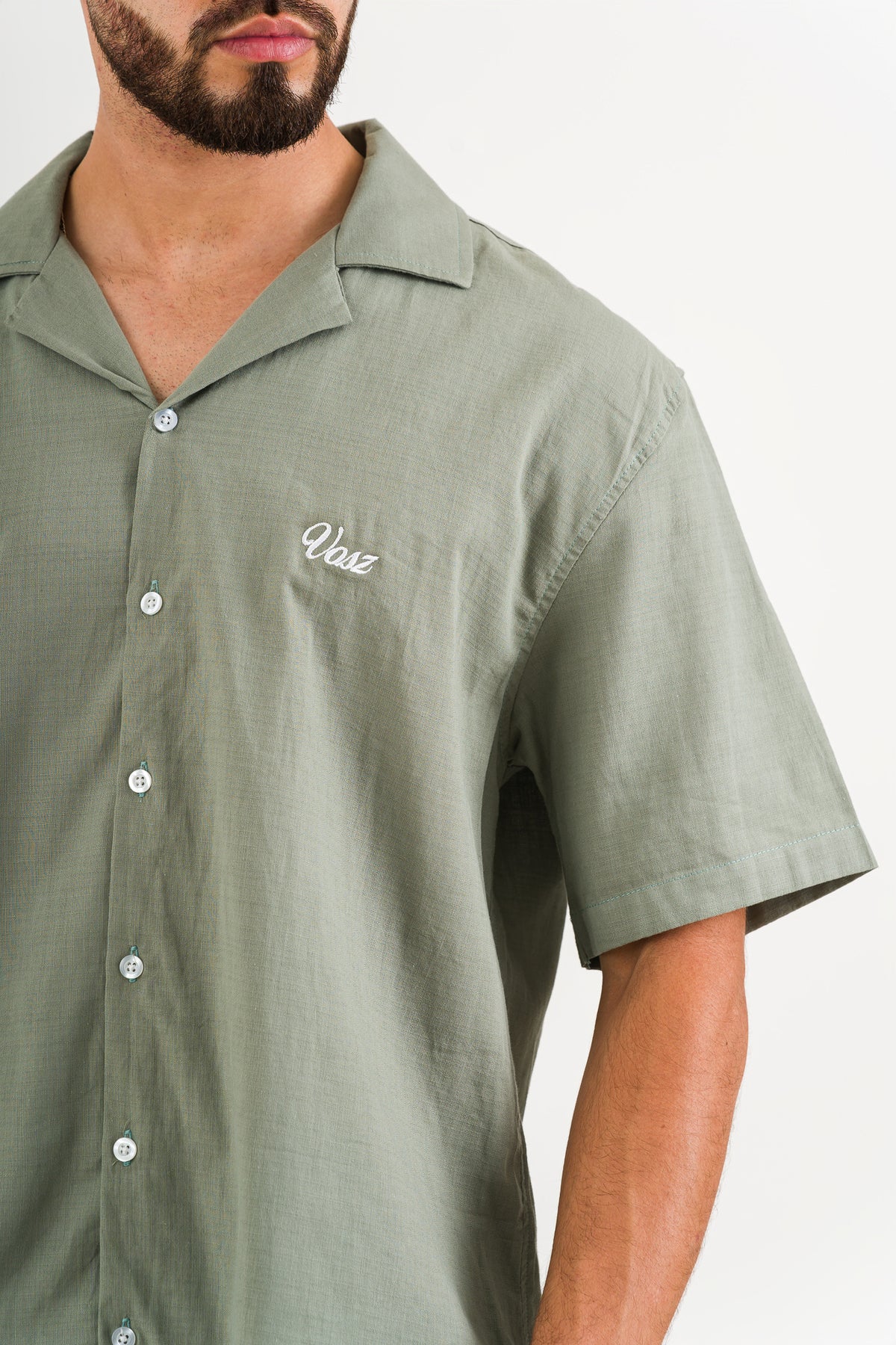 Camisa Over Lino Green Olive - Voszmen