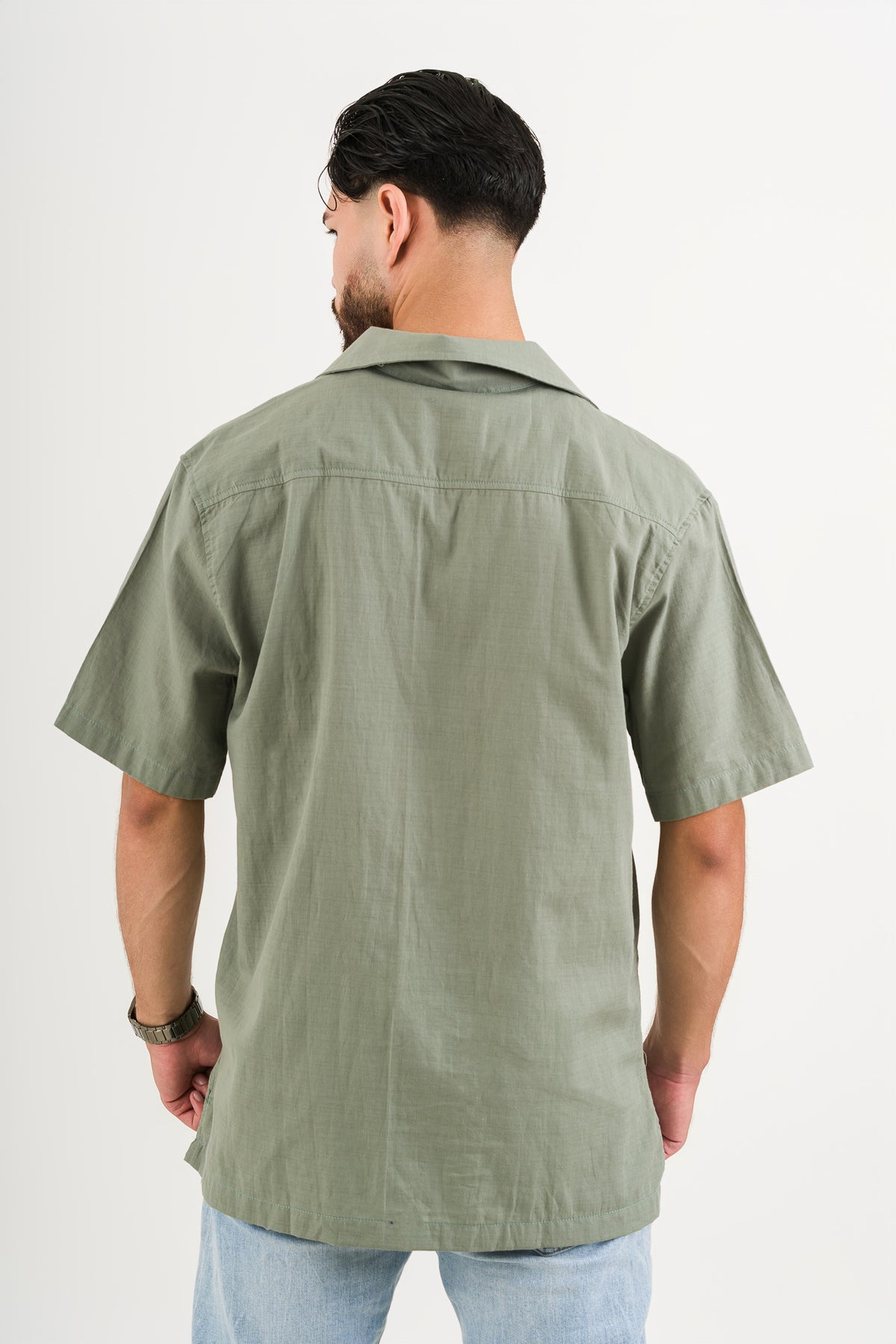 Camisa Over Lino Green Olive - Voszmen
