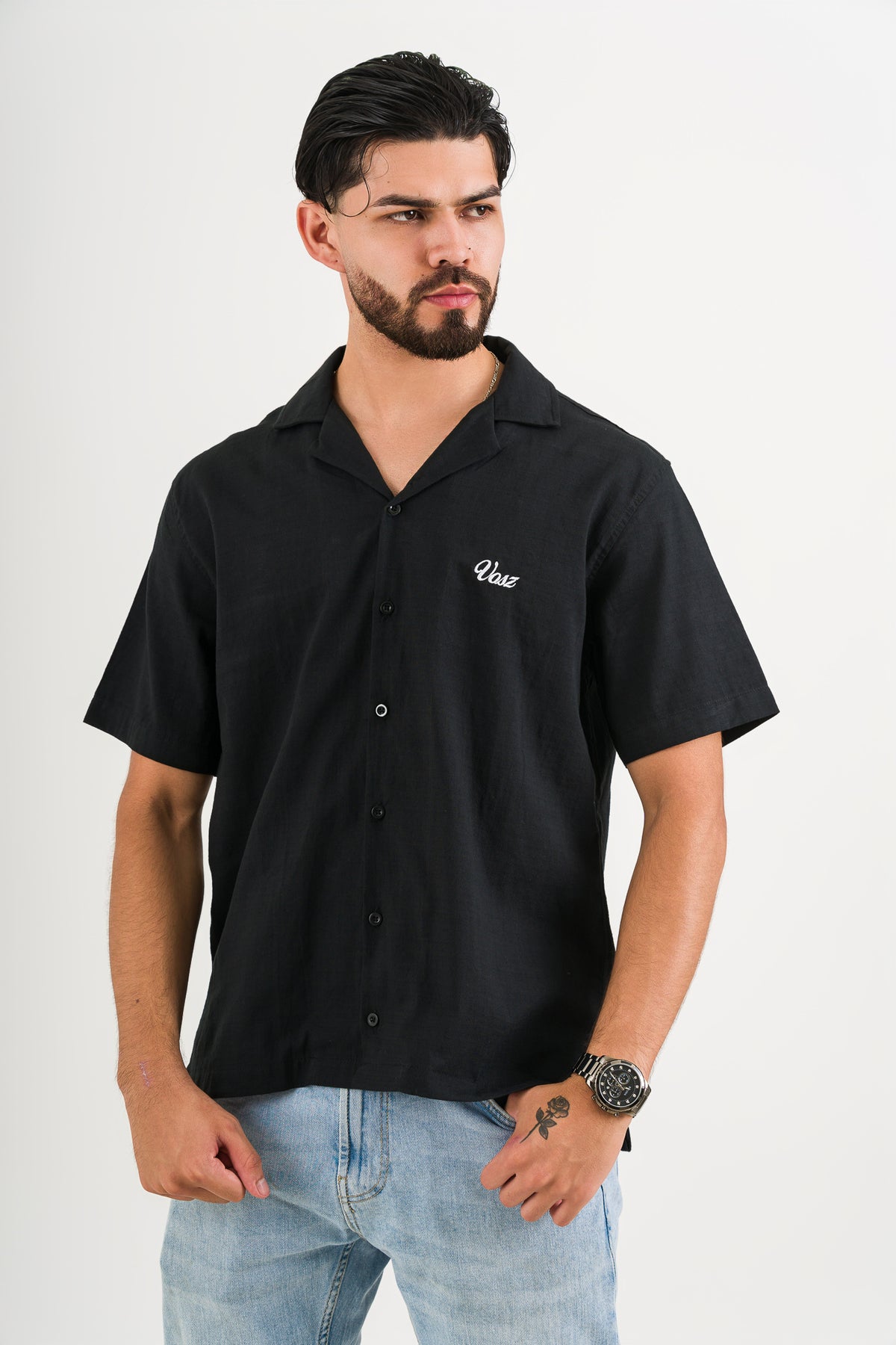 Camisa Over Lino Black - Voszmen