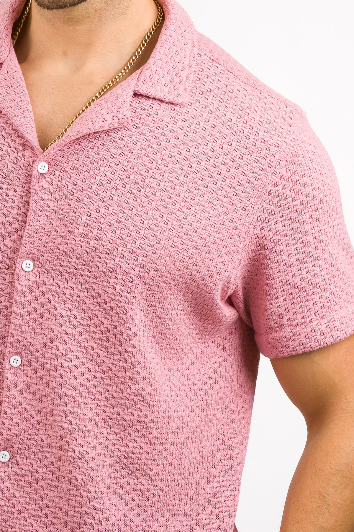 Camisa Over Tejida Mc Palo-Rosa - Voszmen