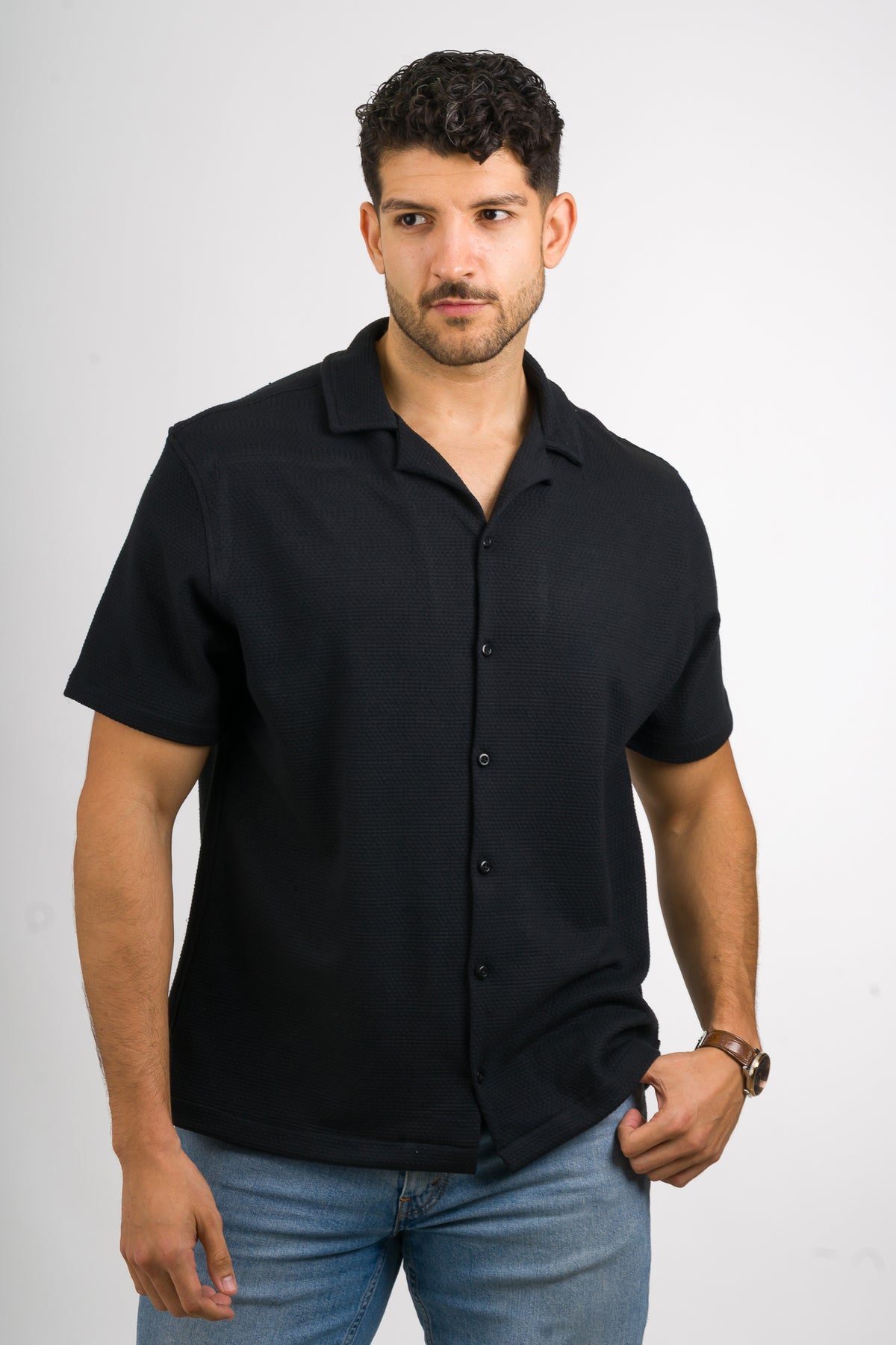 Camisa Text Ch Negro - Voszmen
