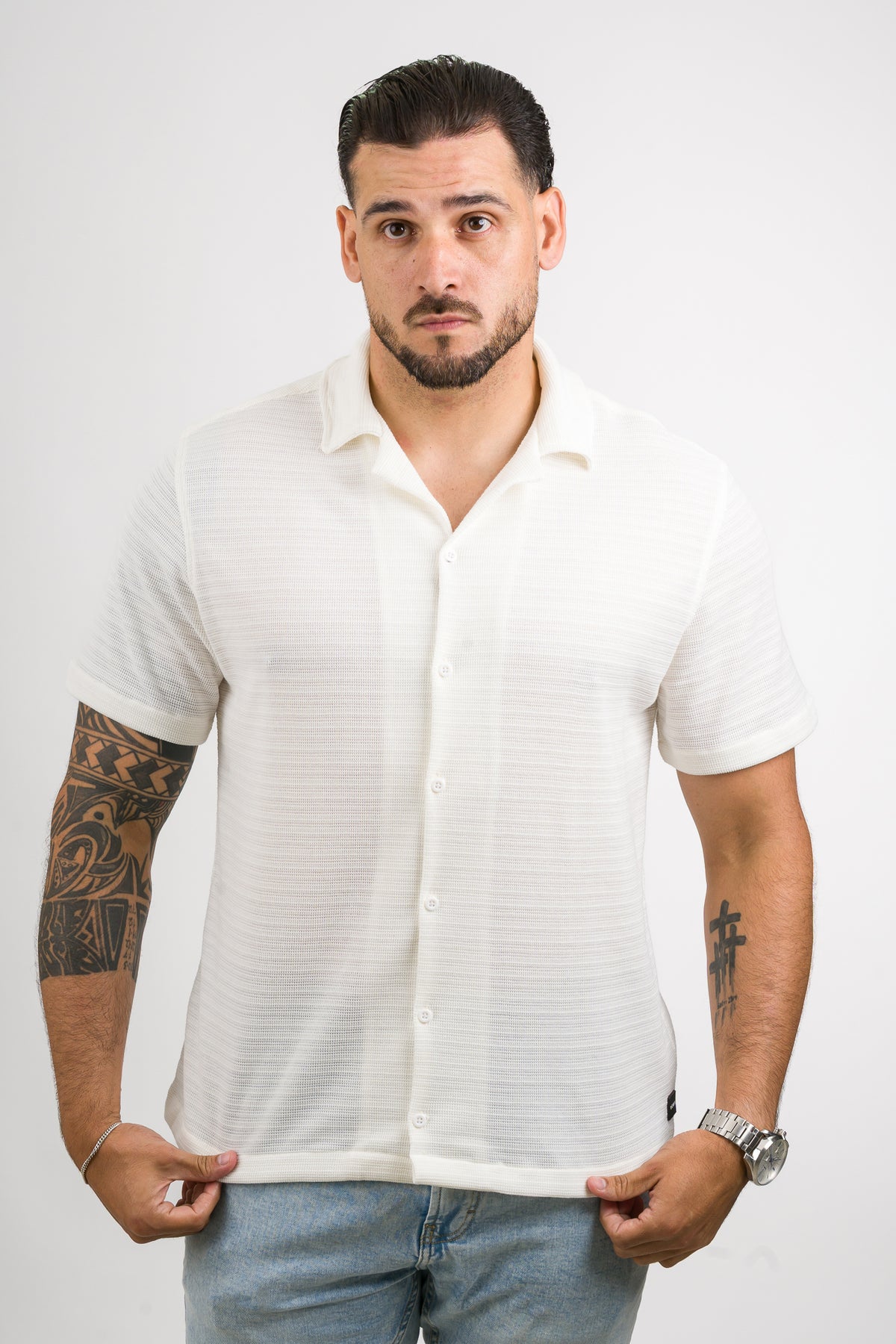 Camisa Text N Blanco H - Voszmen