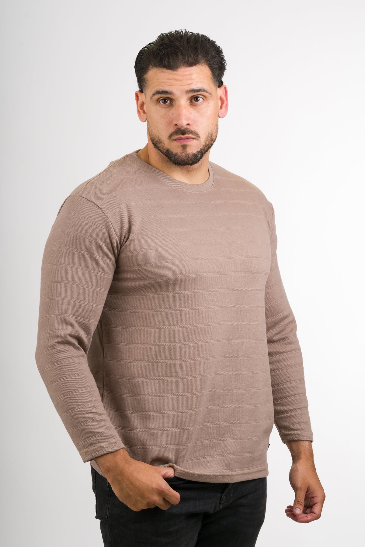 Camiseta ML Text H Café Claro - Voszmen