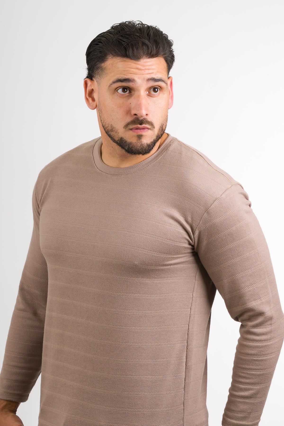 Camiseta ML Text H Café Claro - Voszmen