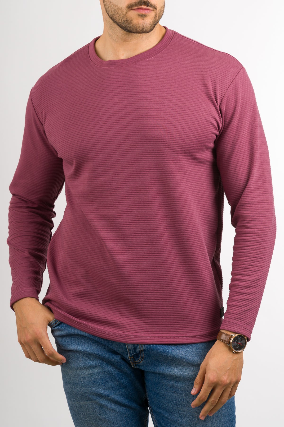 Camiseta ML Text B Palo Rosa Dark - Voszmen