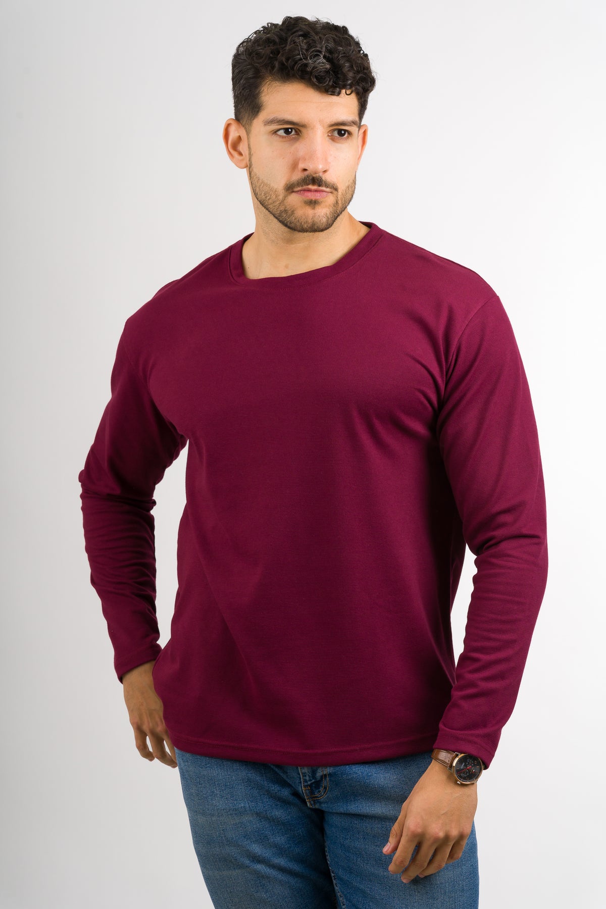 Camiseta ML Text C vino - Voszmen
