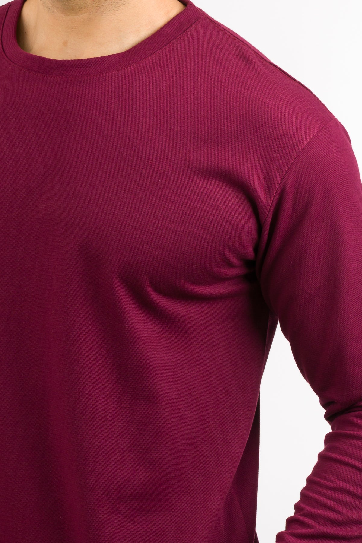 Camiseta ML Text C vino - Voszmen