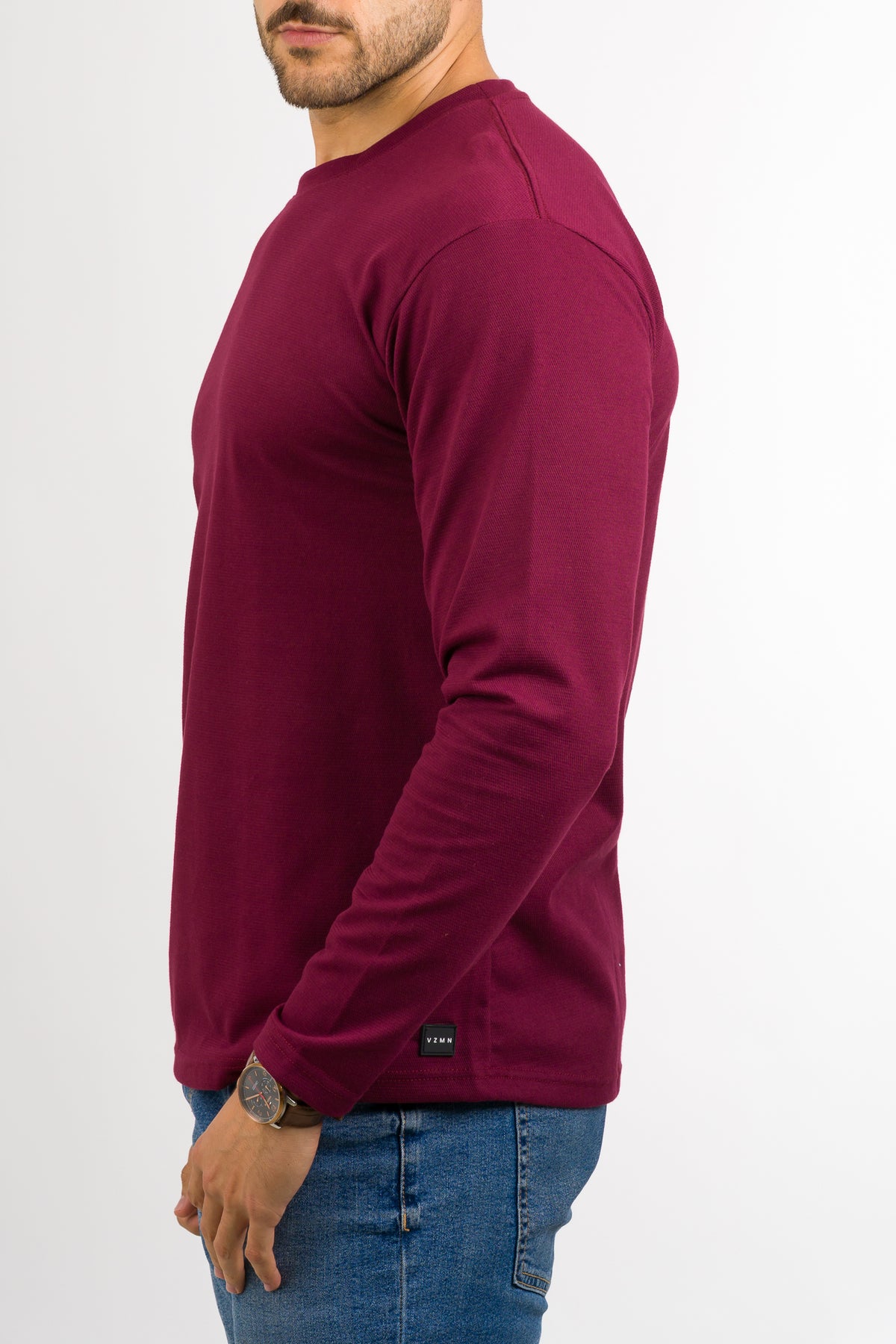 Camiseta ML Text C vino - Voszmen