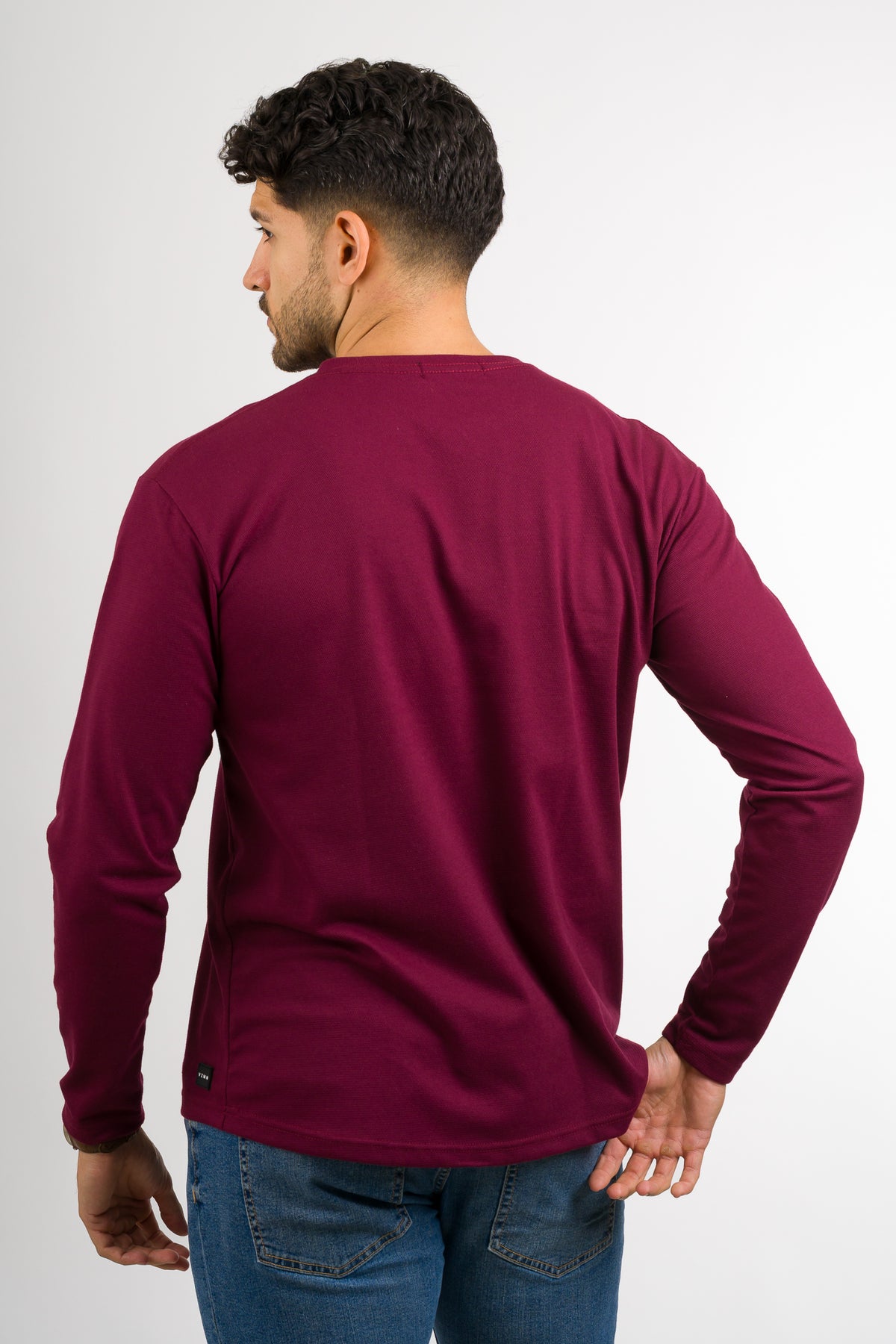 Camiseta ML Text C vino - Voszmen