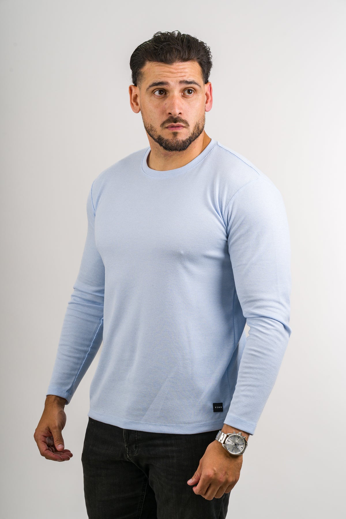 Camiseta ML Text M Celeste Claro - Voszmen