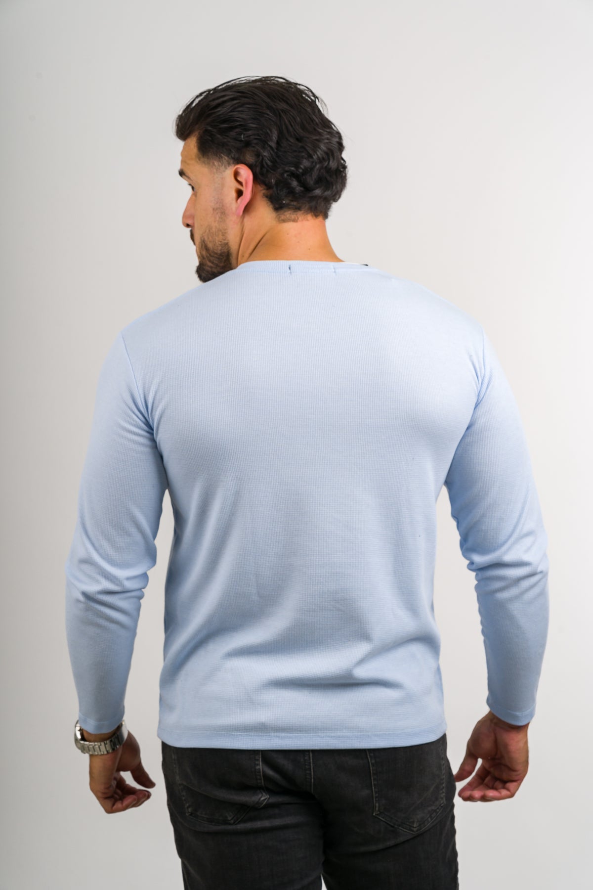 Camiseta ML Text M Celeste Claro - Voszmen