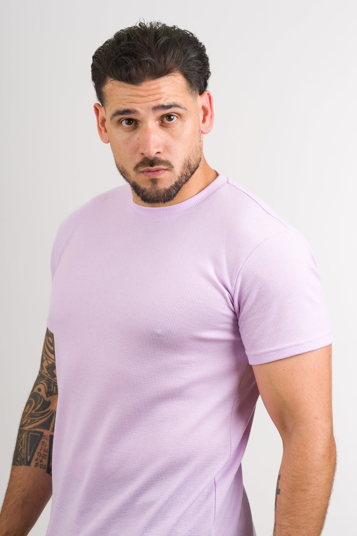T-Shirt Text M light lila - Voszmen