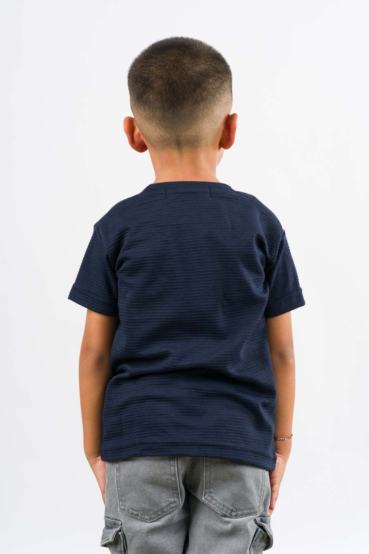 T-Shirt Text B Kid Azul Navy - Voszmen