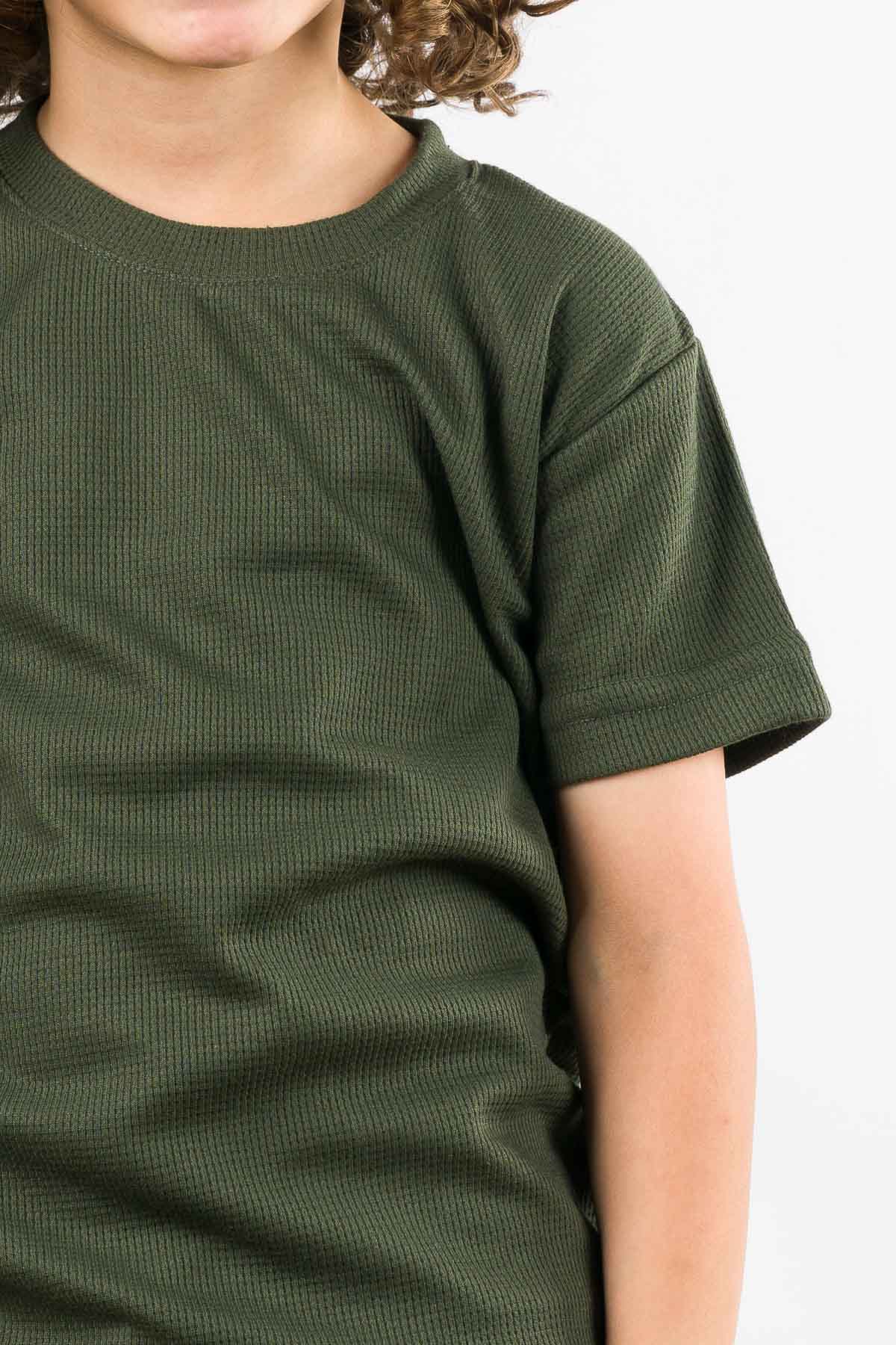 T-Shirt Text M Kid Verde Musgo - Voszmen