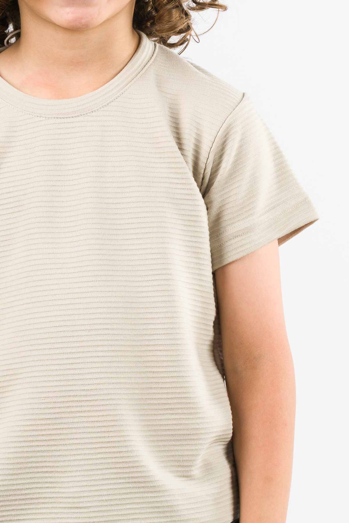 T-Shirt Text B Kid Beige - Voszmen