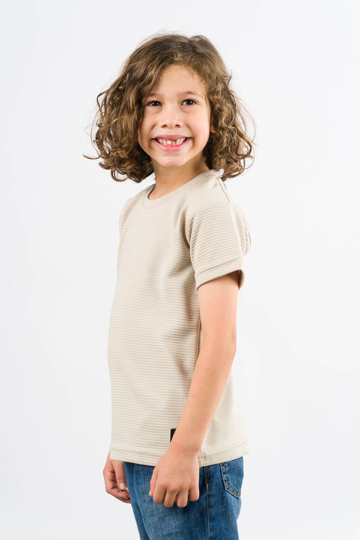 T-Shirt Text B Kid Beige - Voszmen
