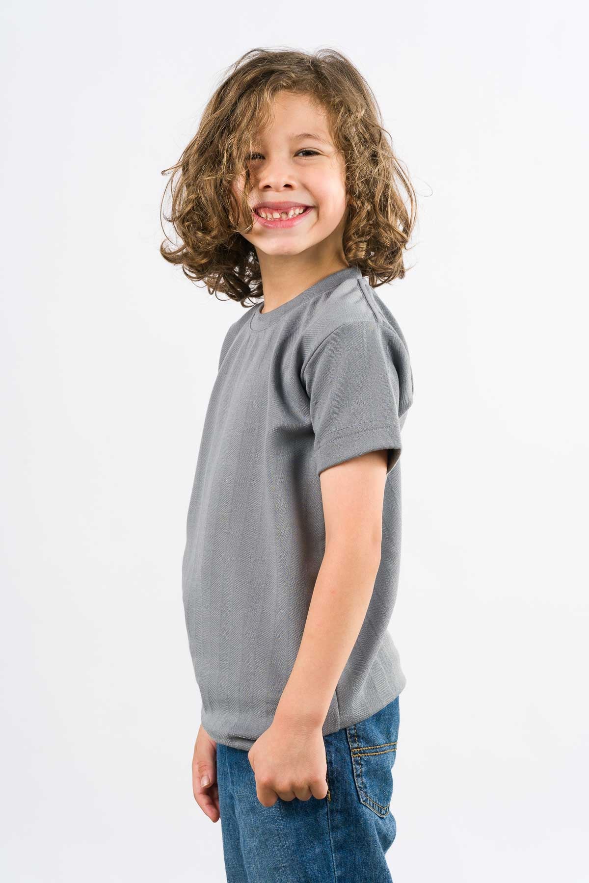 T-Shirt Text Kr Kid Gris - Voszmen
