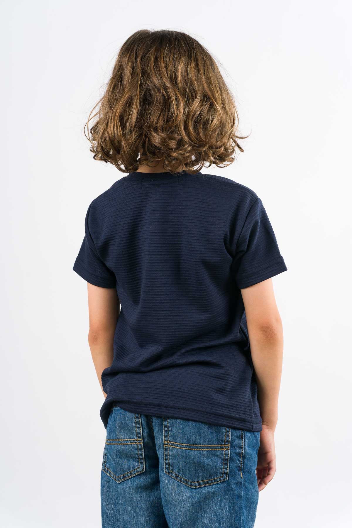 T-Shirt Text B Kid Azul Navy - Voszmen