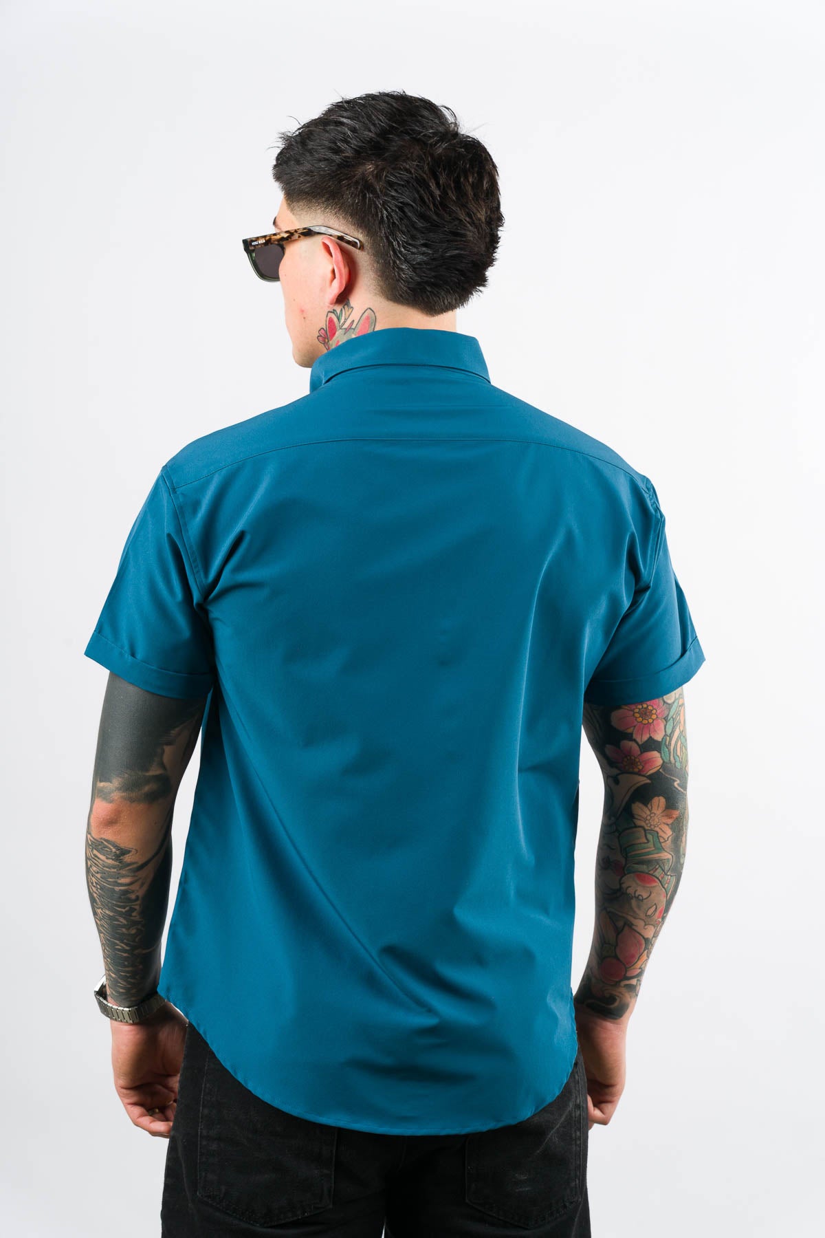 Camisa Button Triple Turquesa O - Voszmen