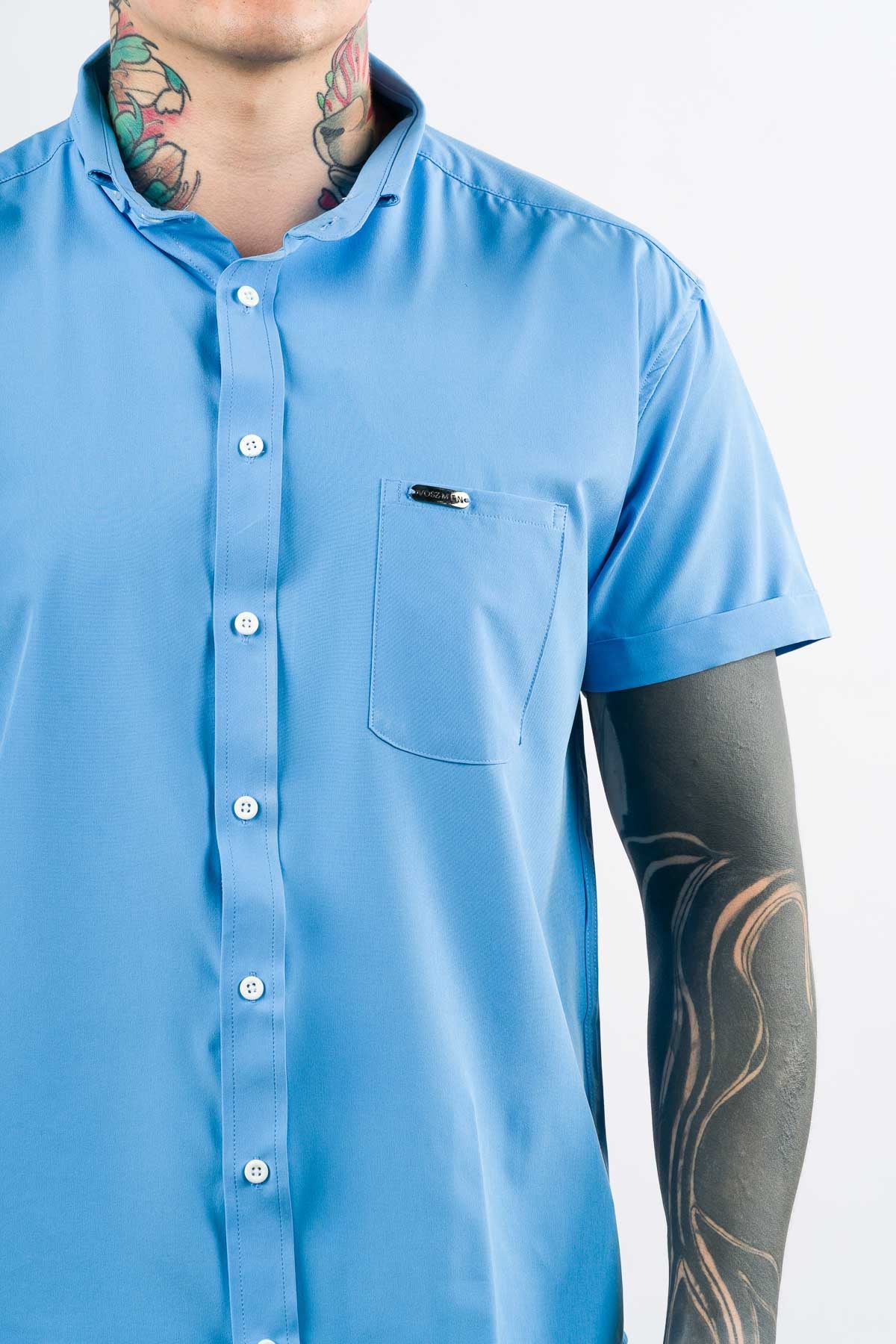 Camisa Button Triple Celeste - Voszmen