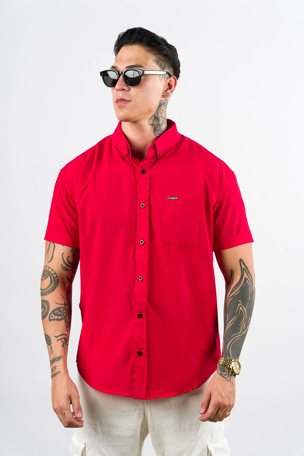 Camisa Button Triple Red - Voszmen