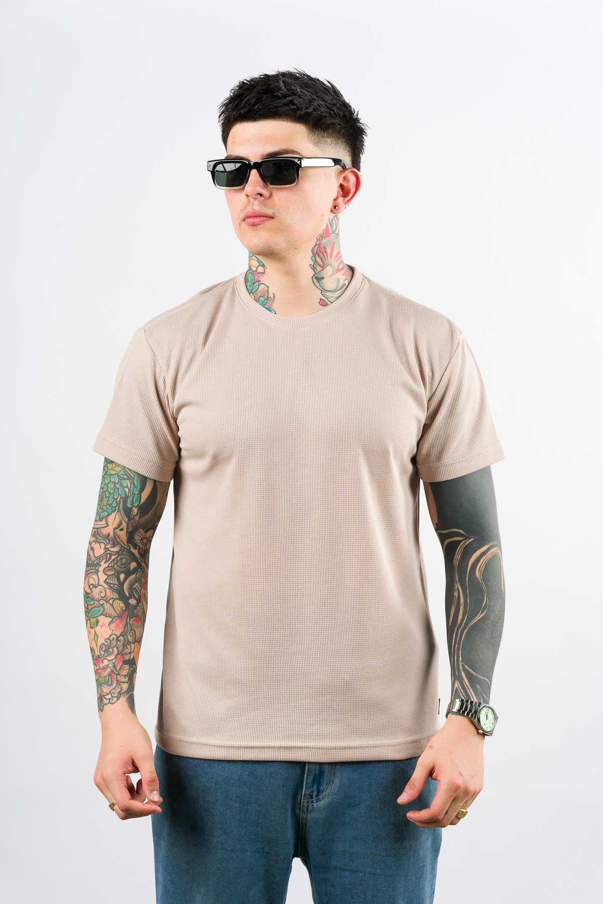 T-Shirt Text M Beige - Voszmen