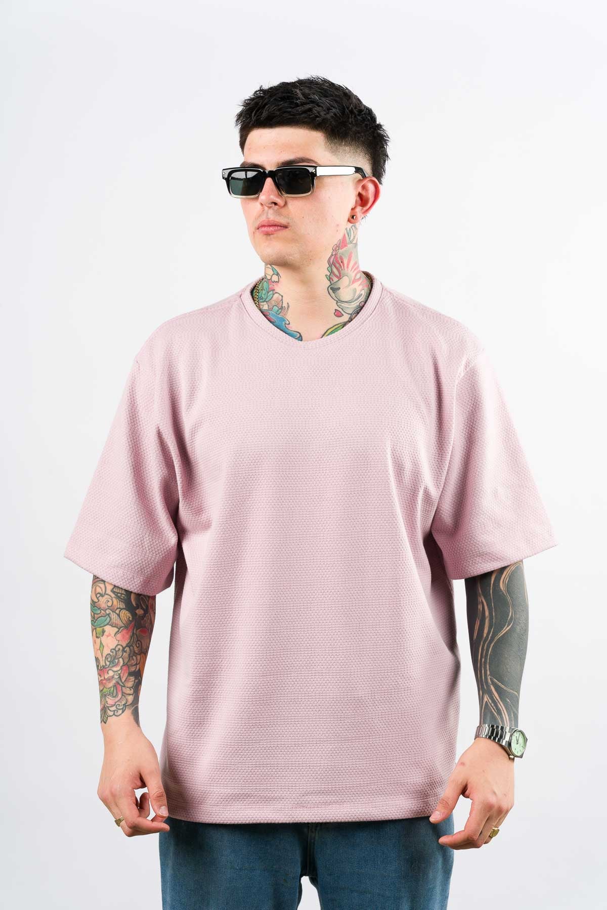 T-Shirt Over Text ch rosa - Voszmen