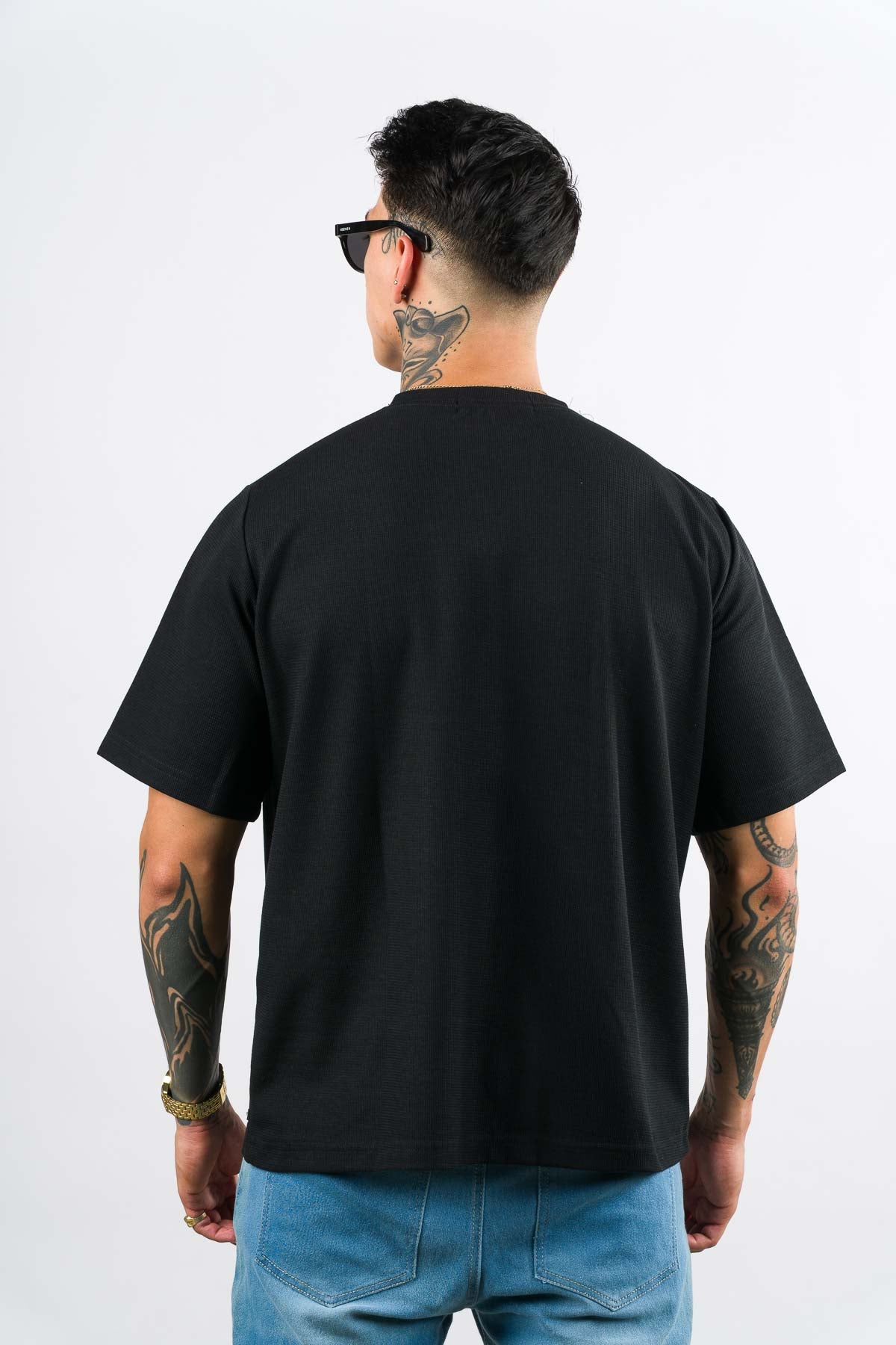 T Shirt Over Text F Negro - Voszmen