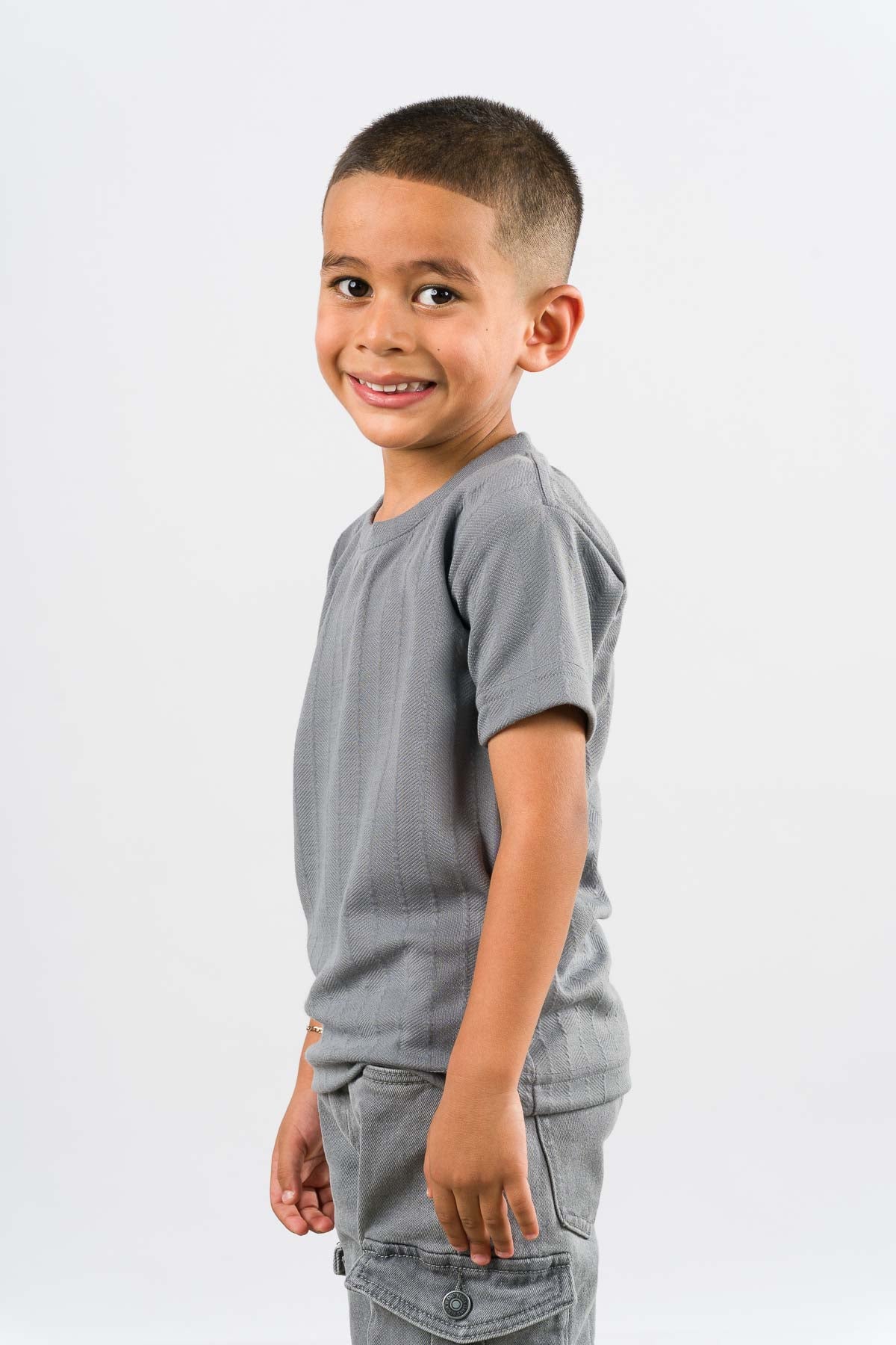 T-Shirt Text Kr Kid Gris - Voszmen