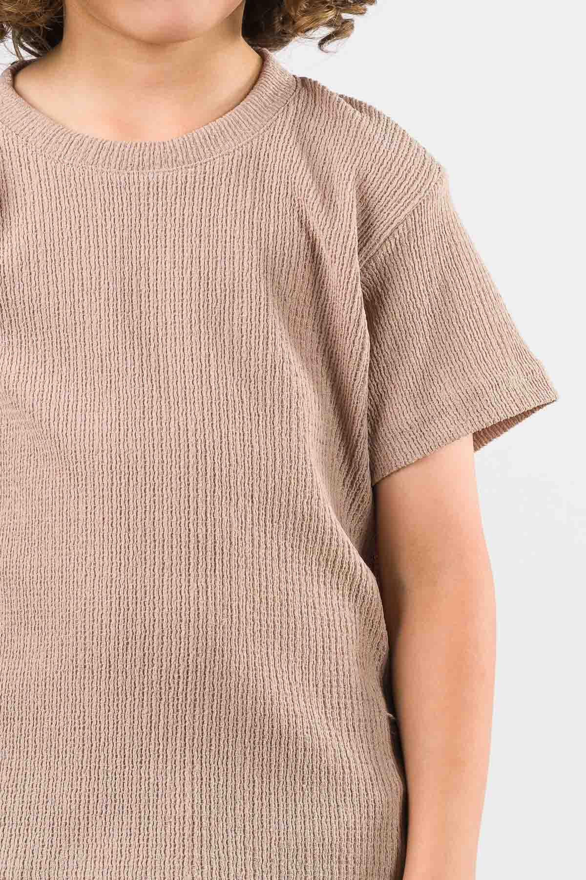 T-Shirt Text L Kid Beige O - Voszmen