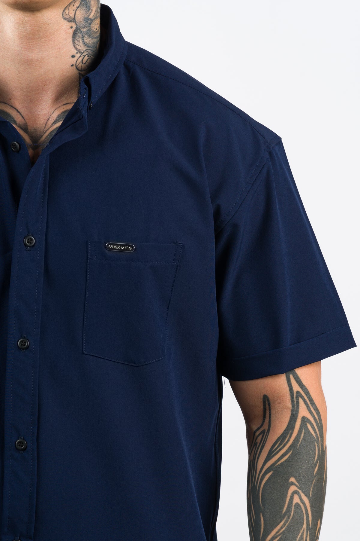 Camisa Button Triple Azul Navy