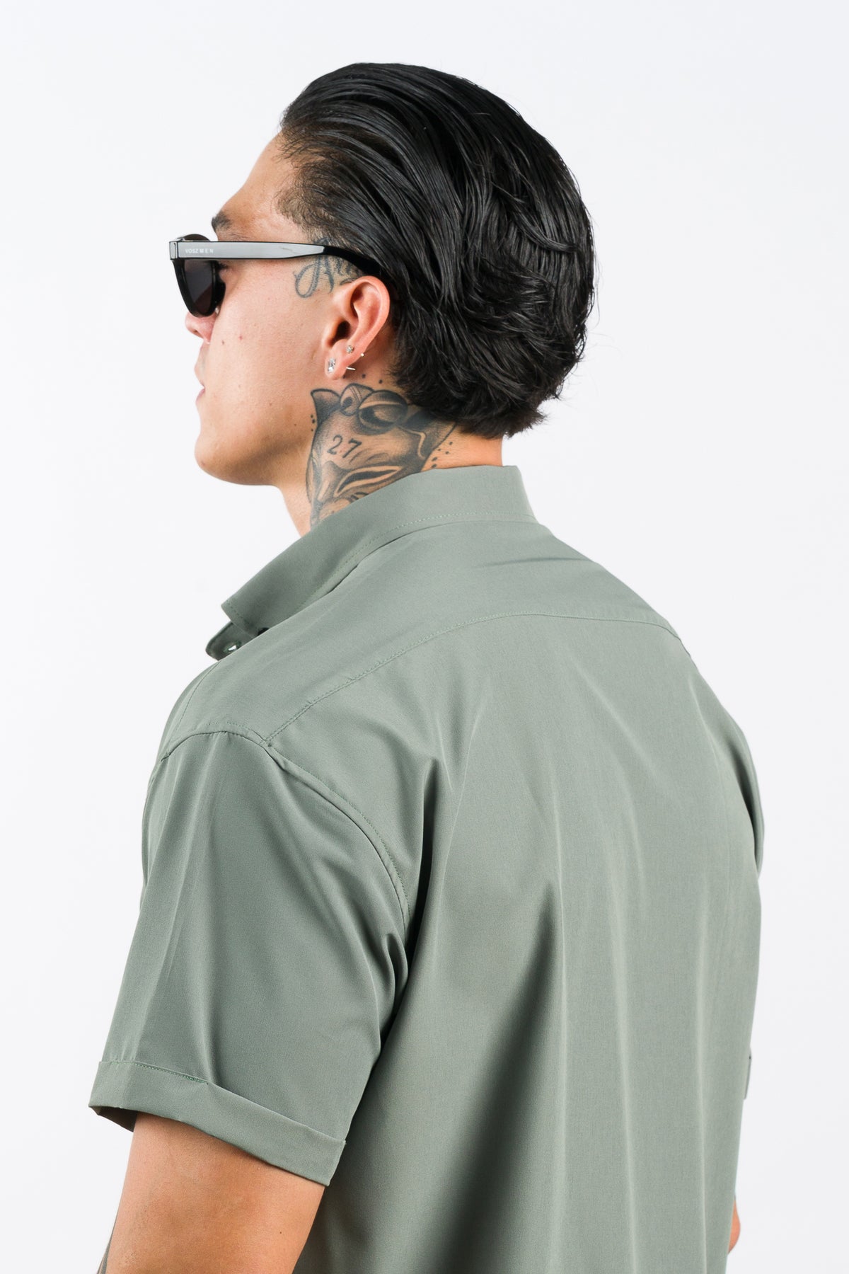 Camisa Button Triple Verde Olivo